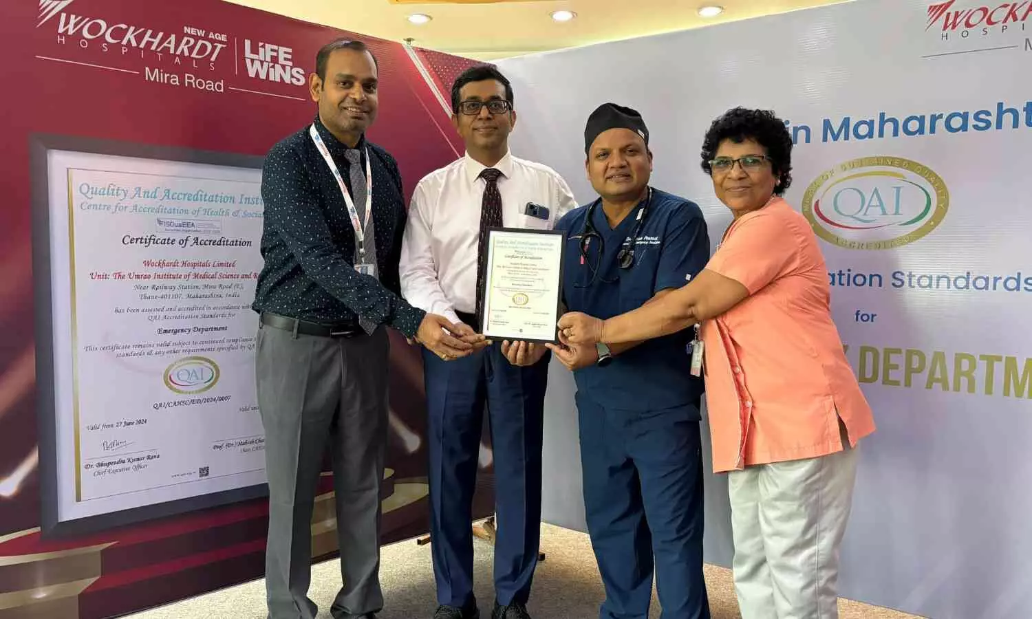 Wockhardt Hospitals, Mira Road Achieves QAI Accreditation for Emergency Department